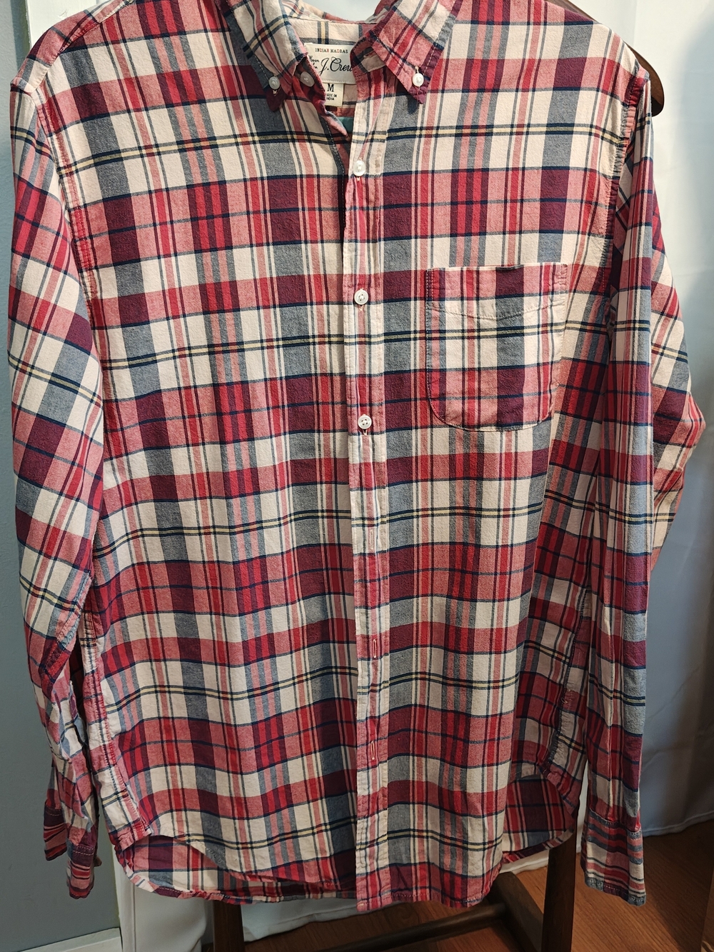 J. Crew Red, White & Blue Plaid Button-Down Shirt